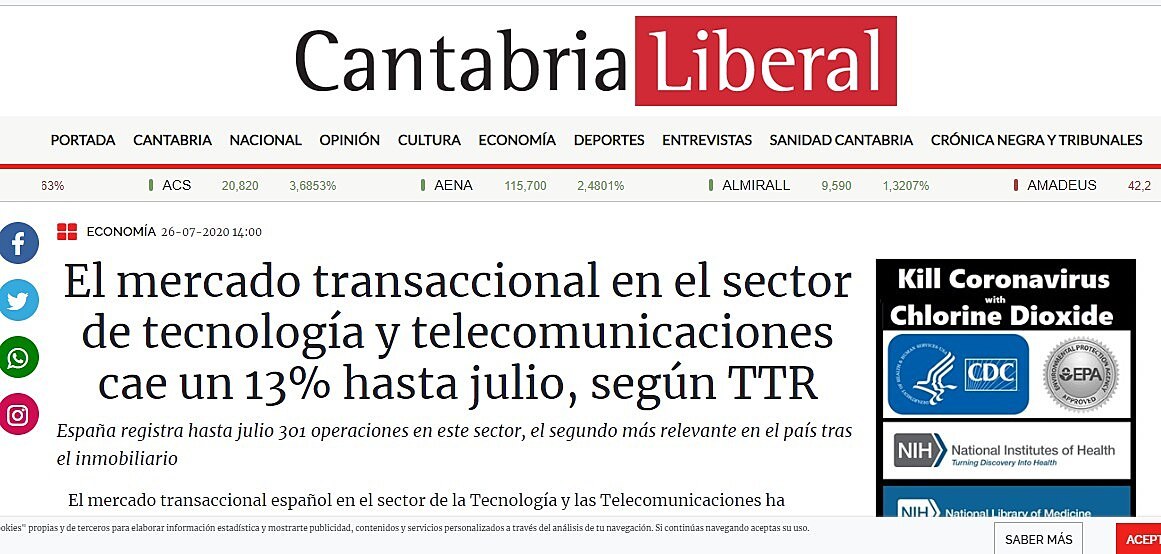 El mercado transaccional en el sector de tecnologa y telecomunicaciones cae un 13% hasta julio, segn TTR